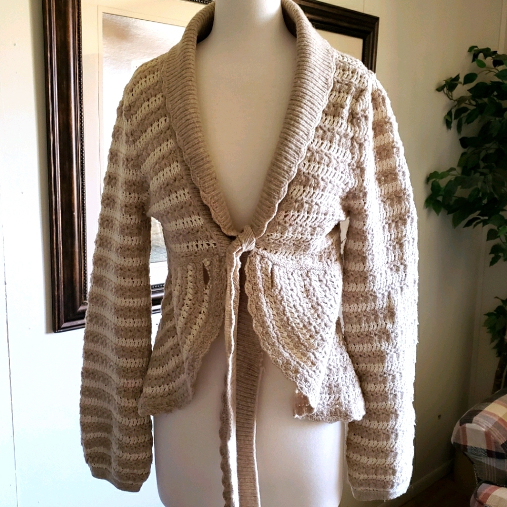 SOLD - Princess tie front sweater